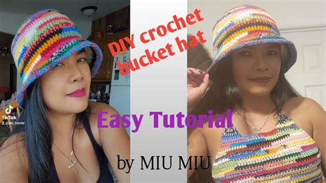 DIY How to crochet the Miu Miu bucket hat. Easy Tutorial